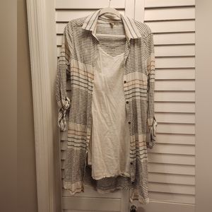 Roxy button down linen dress size small